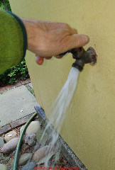 Drain water pressure before taking faucet apart (C) Daniel Friedman at InspectApedia.com