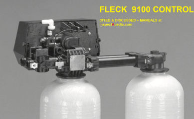 Fleck 9100 Softener control identification & manual at InspectApedia.com
