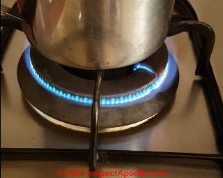 Popping noisy gas burner (C) INspectApedia.com reader