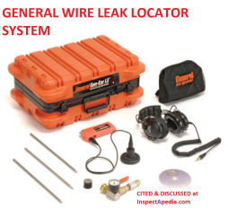 General Wire Water Leak locating tool system cited & discussed at InspectApedia.com