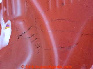 Hot tub gel coat cracks mean leak are at risk (C) Daniel Friedman