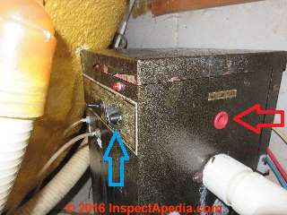 Hot tub heater unit reset switch and temperature control (C) Daniel Friedman