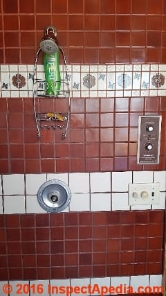 Electrical controls too close to shower & controls (C) Daniel Friedman