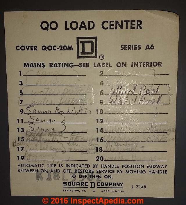 Electrical panel label indicates Whirlpool Bath circuit breaker (C) Daniel Friedman