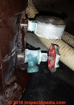 Leaky drain valve at a hot tub or spa filter canister (C) Daniel Friedman