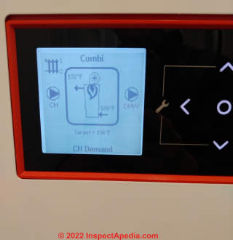 Control Panel for Instinct Combi 155 gas heater (C) Inspectapedia A Church
