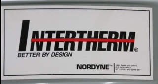 Intertherm water heater logo showing Nordyne - and made by State - at InspectApedia.com