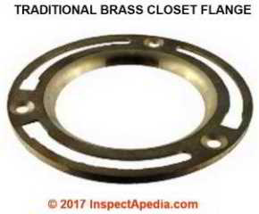 Traditional brass closet flange for toilet repair (C) InspectApedia