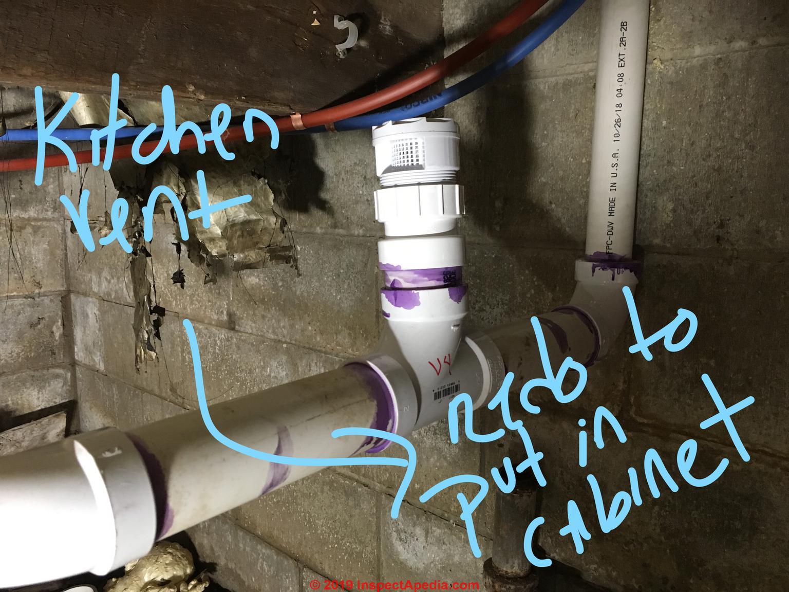 air admittance valve kitchen sink and dishwasher