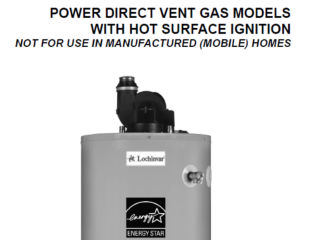 Lochinvar direct vent gas water heater - manual at InspectApedia.com