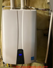 Navien NPE 240S Suddenly lost all hot water flow (C) InspectApedia.com Jeremy