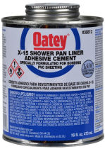 Oatey pvc shower panb adhesive cited & discussed at InspectApedia.com