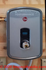 Rheem RTREX-13 Tankless Water Heater (C) InspectApedia.com customer service not provided by Rheem nor by Eemax