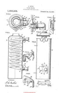 Ruud's water heater patent from 1913, US Patent   1050564A