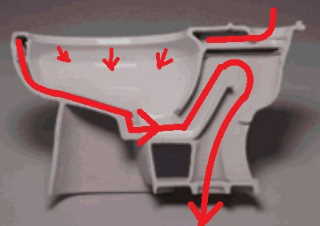 Sloan Flushmate(R) toilet flush trapway details, adapted from Sloan www.flushmate.com