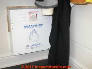 Steamist steambath generator installed in a closet adjacent to the bathroom steam shower (C) Daniel Friedman