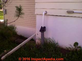 Sump pump outside discharge line to below grade (C) Daniel Friedman