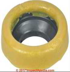 Toilet wax ring with integral waste pipe seal (C) InspectApedia