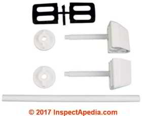 Universal toilet seat hinge from  Homebase in the UK @ InspectApedia.com contact http://www.homebase.co.uk  