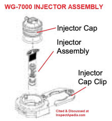 Water Group 7000 MI Water Softener Injector cleaning procedure cited & discussed at InspectApedia.com