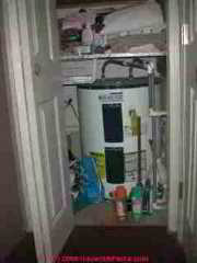 Photo of electric water heater in a closet (C) Daniel Friedman