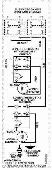 Water Heater Electric Wiring Diagram from inspectapedia.com