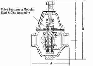 Example of a low pressure regulator Watts 123LP