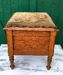 Wood commode for sale on Etsy - at InspectApedia.com commode holding a chamber pot