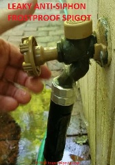 Anit siphon frost-free faucet (C) Daniel Friedman at InspectApedia.com
