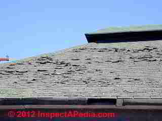 Fishmouthed roof shingle fail(C) Daniel Friedman