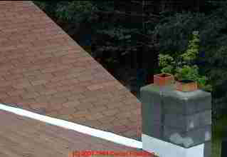Dark colored asphalt roof shingles (C) Daniel Friedman