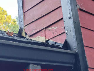 Chimney needs repair after roof job (C) InspectApedia.com Germaine