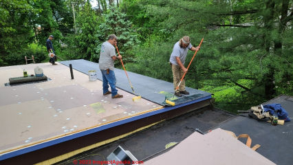 EPDM re-roof in Poughkeepsie, J&A Roofing (C) Daniel Friedman at InspectApedia.com