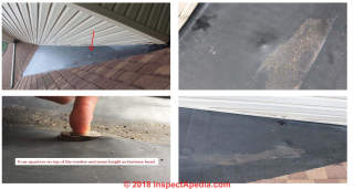 Raised fastener on rubber EPDM roof repair (C) Inspectapedia.com anon