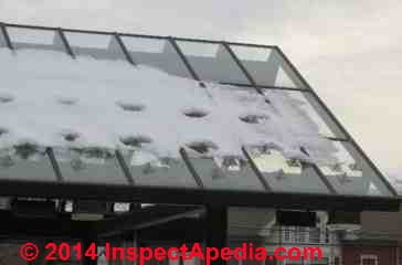 Adhesive bonded snow guards on glass roof Rhinebeck NY (C) Daniel Friedman