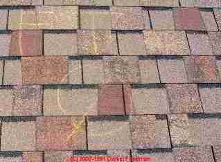 hail damaged roof showing roof inspectors chalk markings 