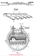 Patented machine for shaping corrugated asbestos cement roof and siding panels - Marchioli US Patent 3,099,061 July 1963 cited & discussed at InspectApedia.com