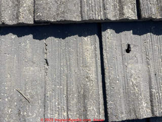 Permatek shake asbestos cement roof damage & repair methods (C) InspectApedia.com Alistar