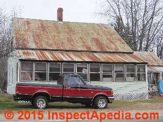 Corrugated galvanized iron roof in Portland Maine (C) Daniel Friedman