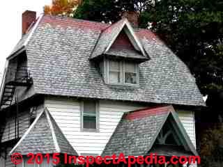 Photos of red slate roofing material in good condition