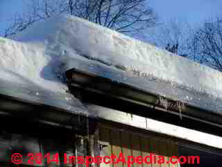 Roof gutter loaded with snow and ice (C) Daniel Friedman