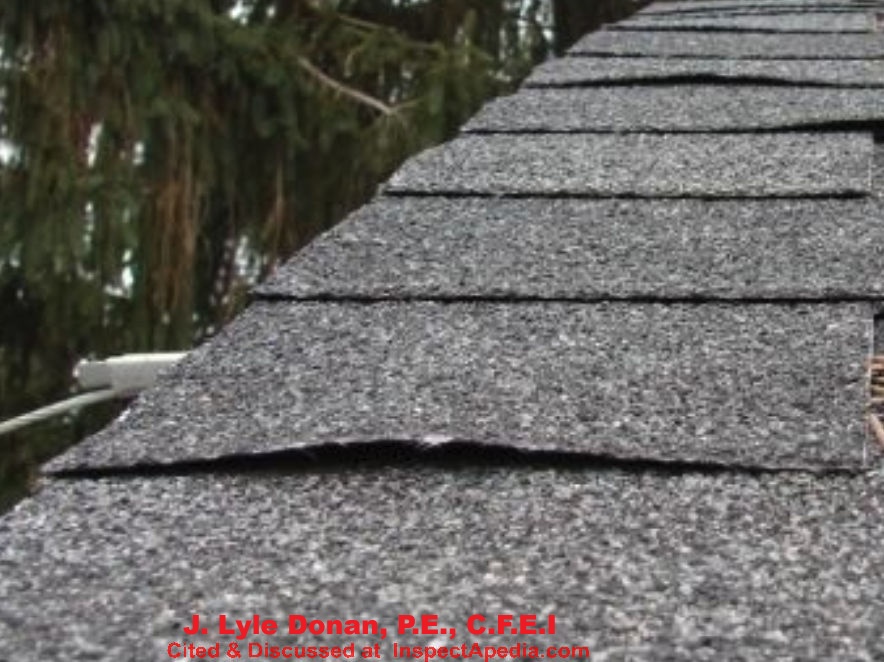 Shingle nail pop discussed by JL Donan cited & discussed at InspectApedia.com