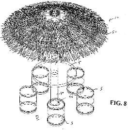 Platic stalk thatch roof design by Friedhelm Houpt US Patent US5333431 A 
