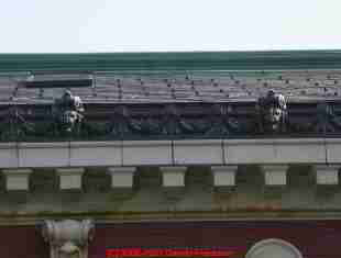 Snow guard on a slate roof