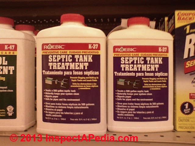 Septic tank and cleaning products