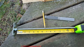 Cutting threaded rod of chimney brace to proper length for incinerating toilet vent  - (C) Daniel Friedman at InspectApedia.com