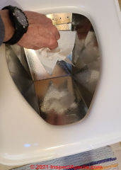 Cleaning the Cinderella Toilet Bowl (C) InspectAipedia.com Daniel Friedman