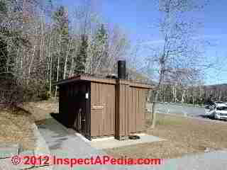 Outhouse, Acadia National Park, Maine © D Friedman at InspectApedia.com 