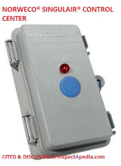 Norweco Singulair Alarm & Control Center cited & discussed at InspectApedia.com