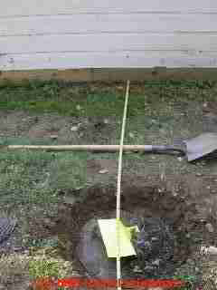 PHOTO of how to record measurements to locate the septic tank cleanout cover.